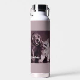 Hund und Katze, Personalisiert nachsehen Trinkflasche