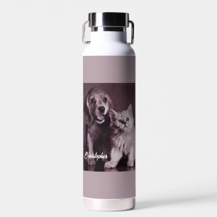Hund und Katze, Personalisiert nachsehen Trinkflasche