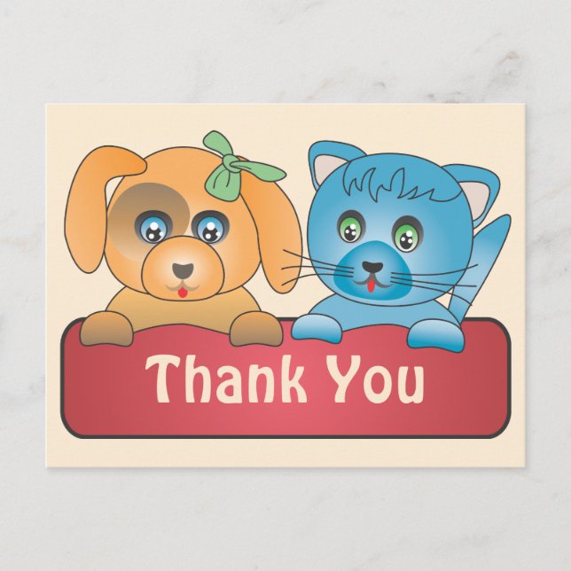 Hund und Katze Postkarte (Vorderseite)