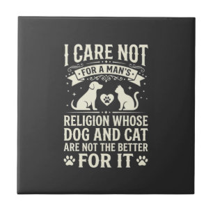 Hund und Katze Religionszitat Fliese
