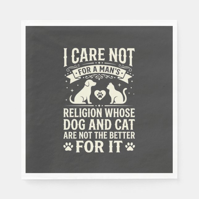 Hund und Katze Religionszitat Serviette (Vorderseite)