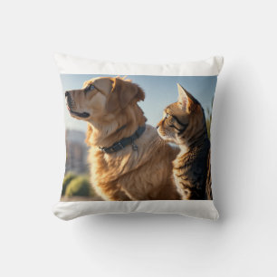 Hund und Katze Seitenansicht – Transparenter Hinte Kissen