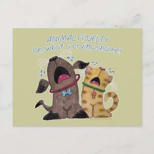 Hund und Katze weinen - Was für eine Schande Postkarte