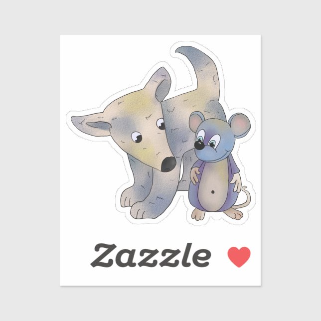 Hund und Maus Aufkleber (Blatt)