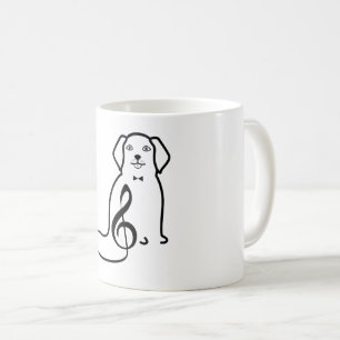 HUND UND MUSIKNOTE KAFFEETASSE