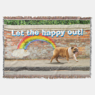 Hund und Rainbow Graffiti Decke