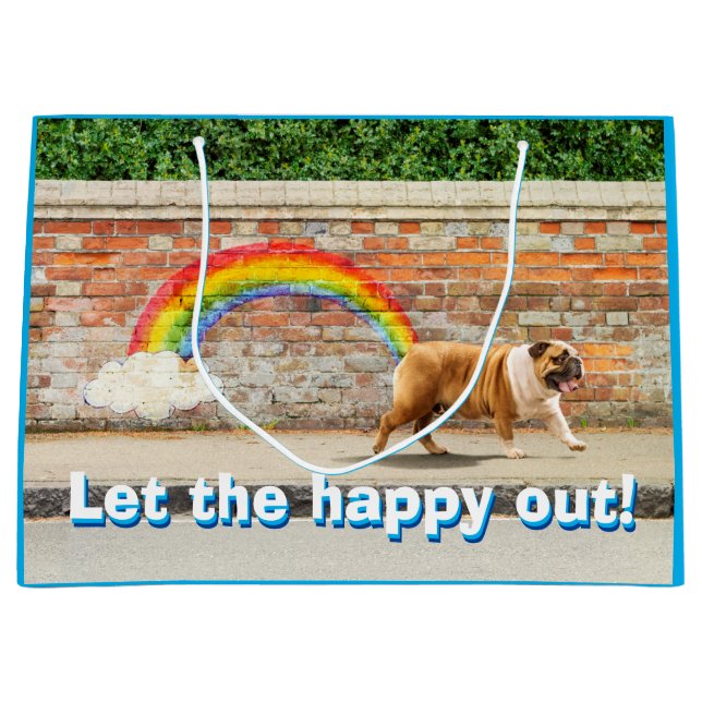 Hund und Rainbow Graffiti Große Geschenktüte (Vorderseite)