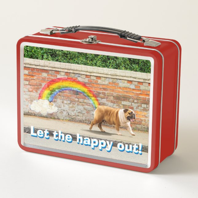 Hund und Rainbow Graffiti Metall Brotdose (Vorderseite)