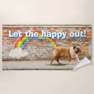 Hund und Rainbow Graffiti Strandtuch