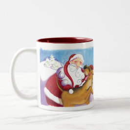 Hund und Sankt-Tasse Zweifarbige Tasse