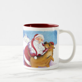 Hund und Sankt-Tasse Zweifarbige Tasse