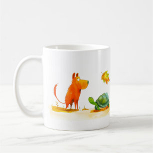 Hund- und Schildkröten-Cartoon Kaffeetasse