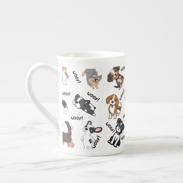 Hund und Wuff   Prozellantasse (Links)