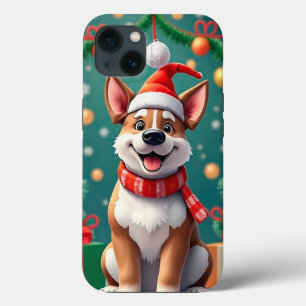Hund unter festlichen Weihnachtsdekorationen Case-Mate iPhone Hülle
