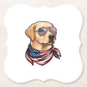 Hund Usa Flag Sonnenbrille Bandana Untersetzer