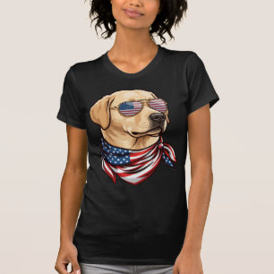 Hund Usa-Flagge Sonnenbrille Bandana T-Shirt
