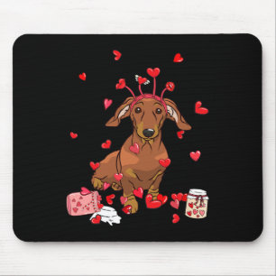 Hund Valentine Geschenk Niedliche Dackel Valentins Mousepad