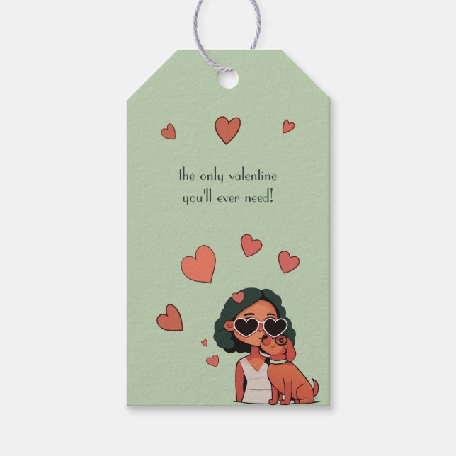 Hund Valentine Geschenkanhänger (Vorderseite)