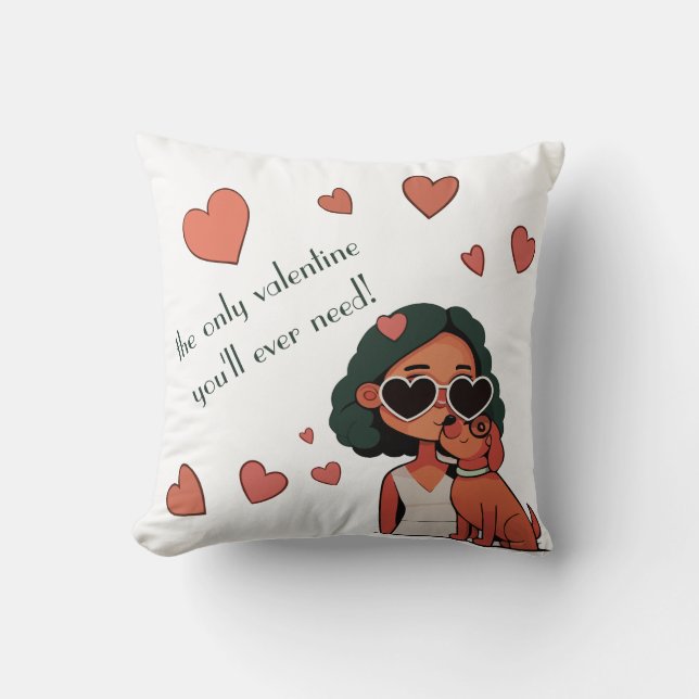 Hund Valentine Kissen (Vorderseite)