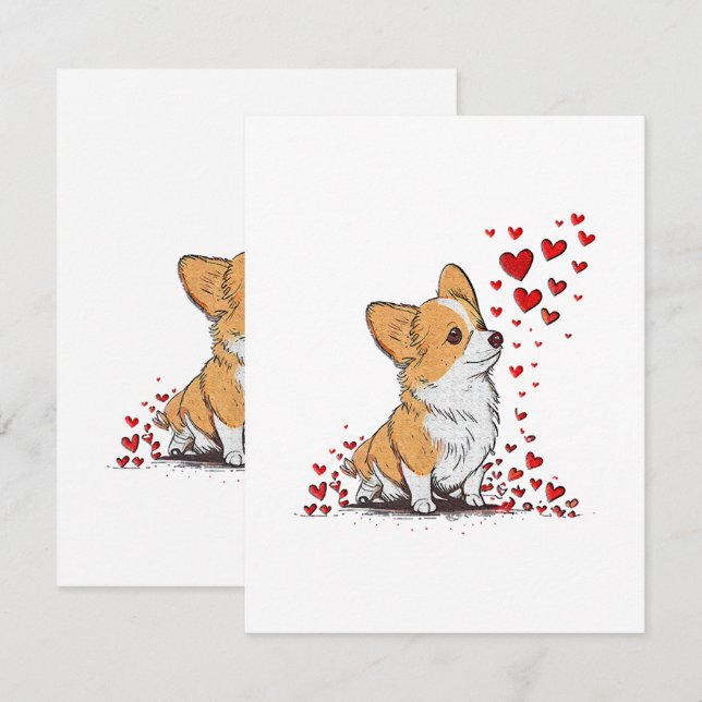 Hund Valentine Niedlich Corgi Valentine s Day Begleitkarte (Vorne/Hinten)