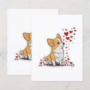Hund Valentine Niedlich Corgi Valentine s Day Begleitkarte