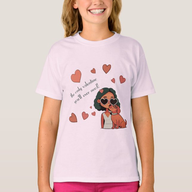 Hund Valentine T-Shirt (Vorderseite)