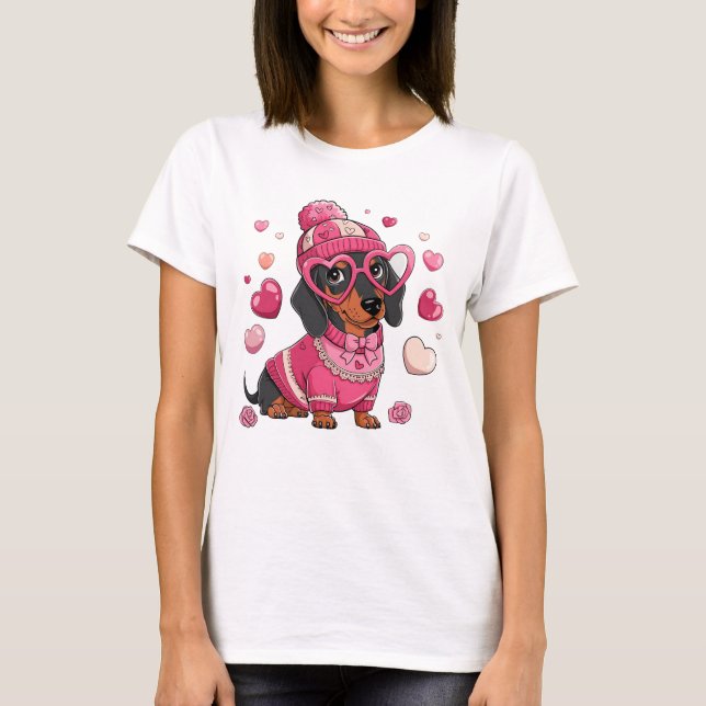 Hund Valentine T-Shirt (Vorderseite)