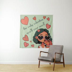 Hund Valentine Wandteppich