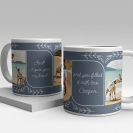 Hund Vater 3 Vertikales Foto Liebende Worte Person Jumbo-Tasse