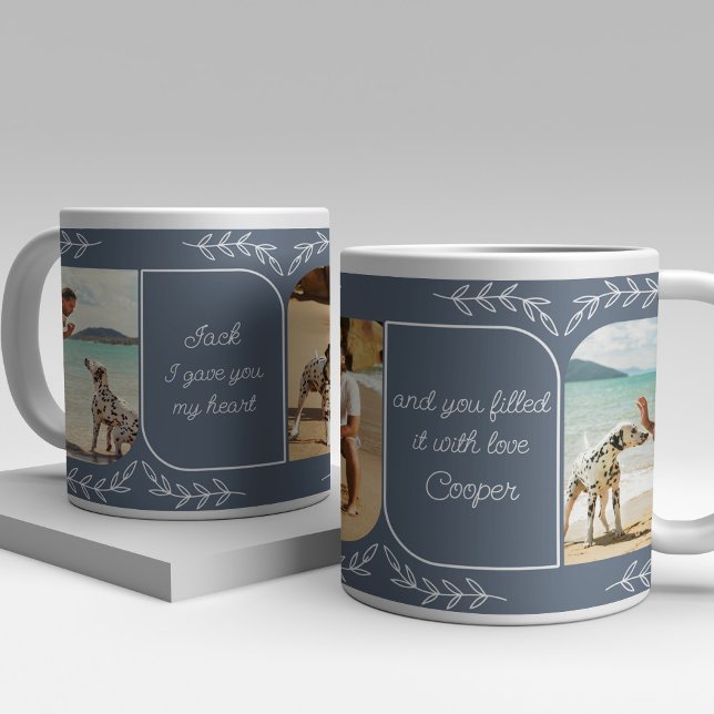Hund Vater 3 Vertikales Foto Liebende Worte Person Jumbo-Tasse (Von Creator hochgeladen)