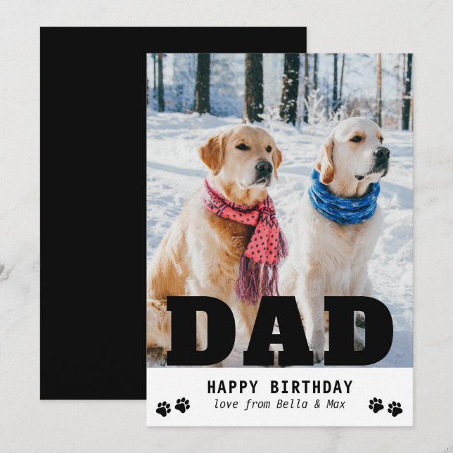 Hund Vater Happy Birthday Modernes Personalisierte (Vorne/Hinten)