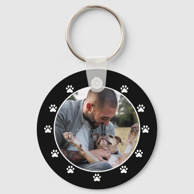 Hund Vater Pawprint Pet Foto Schlüsselanhänger (Vorderseite)