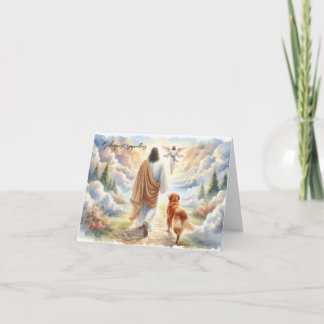 Hund Verlust Beileid-Jesus mit Golden Retriever Karte