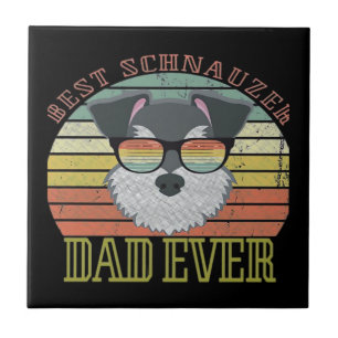 Hund Vintage Bester Schnauzer Dad jemals Tshirt Va Fliese