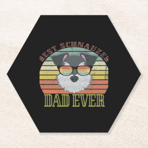 Hund Vintage Bester Schnauzer Dad jemals Tshirt Va Untersetzer