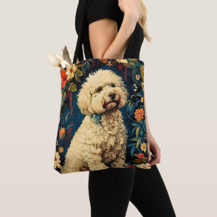 Hund Vintage-Muster Wald Floral Garten Tasche
