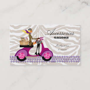 Hund-Visitenkarte Zebra Scooter Lila Blonde Visitenkarte