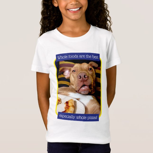 Hund voller Pizza T-Shirt (Vorderseite)