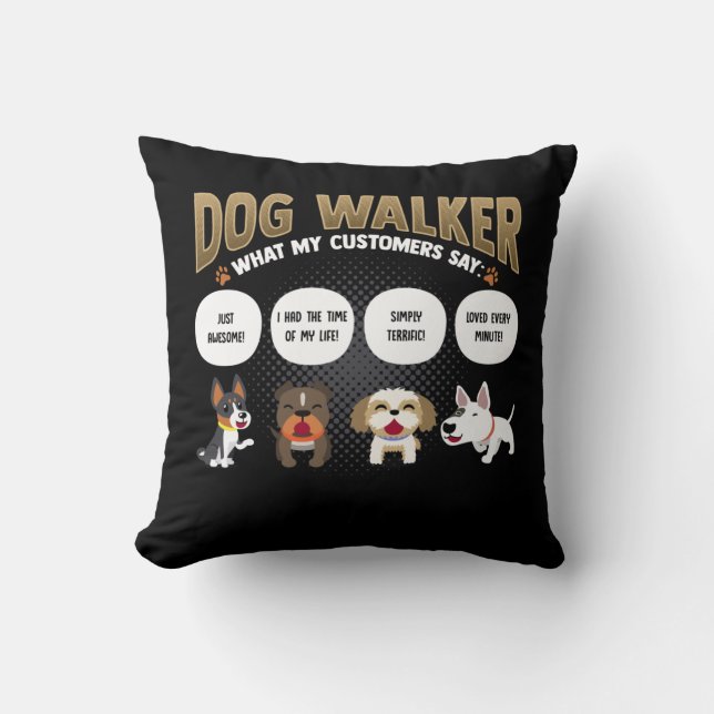 Hund Walker Funny Hund Wanderpet Sitter Geschenk Kissen (Vorderseite)