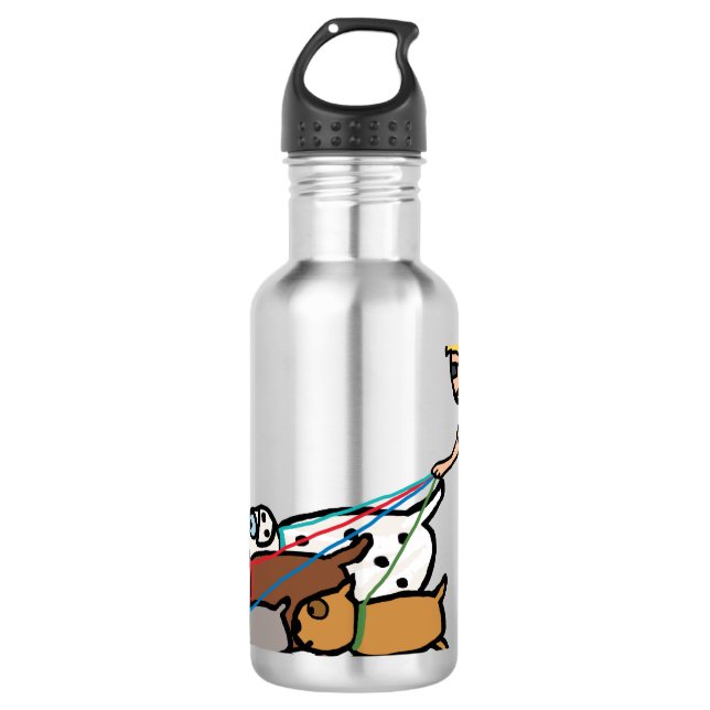 Hund Walking Edelstahlflasche (Vorderseite)