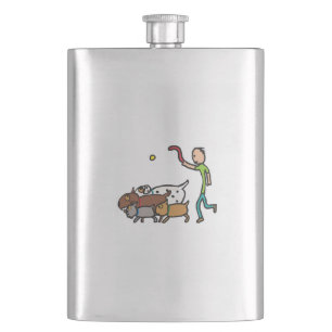 Hund Walking Flachmann