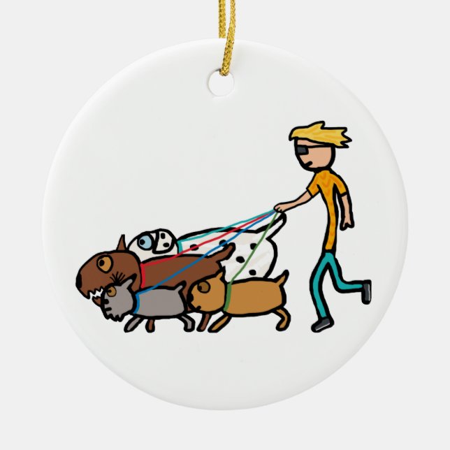 Hund Walking Keramik Ornament (Vorne)