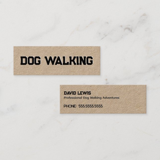 Hund Walking Mini Visitenkarte (Vorne/Hinten)