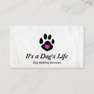 Hund Walking Paw mit Herz Visitenkarte