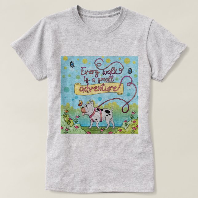 Hund Walking T - Shirt (Design vorne)