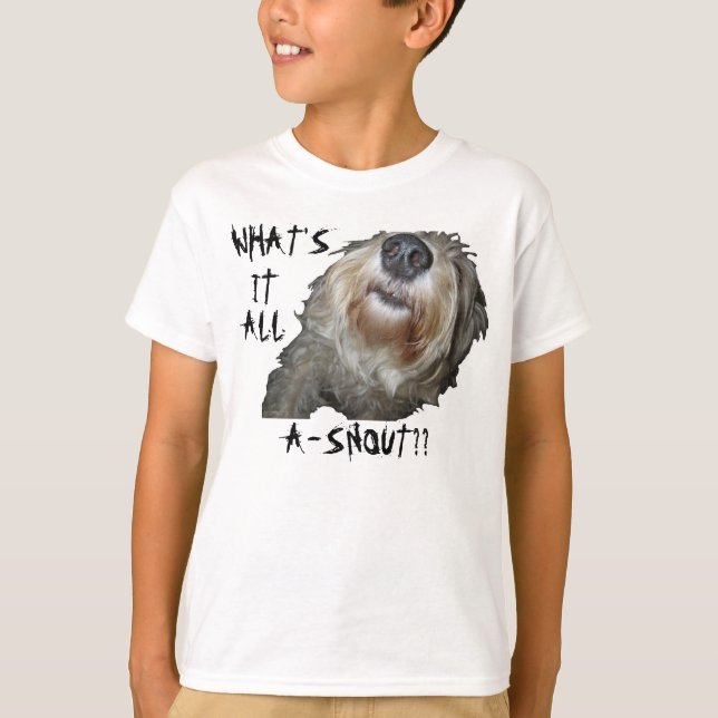 Hund "WAS IST DAS ALLES A-SCHNEE?" Kids Basic T-Sh T-Shirt (Vorderseite)
