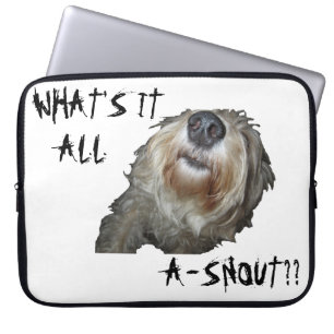 Hund "WAS IST DAS ALLES A-SCHNEE?" Laptop Sleeve