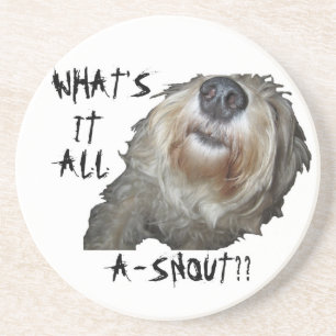 Hund "WAS IST DAS ALLES A-SCHNEE?" Untersetzer