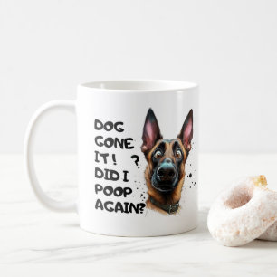 Hund weg! Habe ich wieder gepoppt? Lustiger Schäfe Kaffeetasse