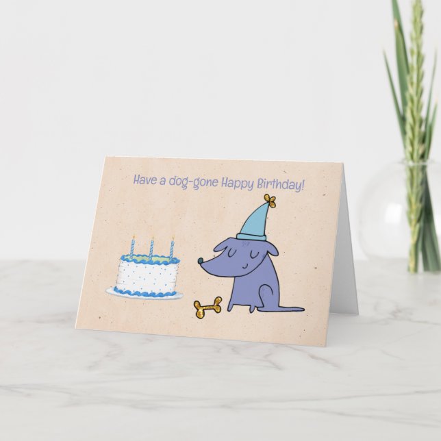 Hund-weg Happy Birthday anpassbar Karte (Vorderseite)